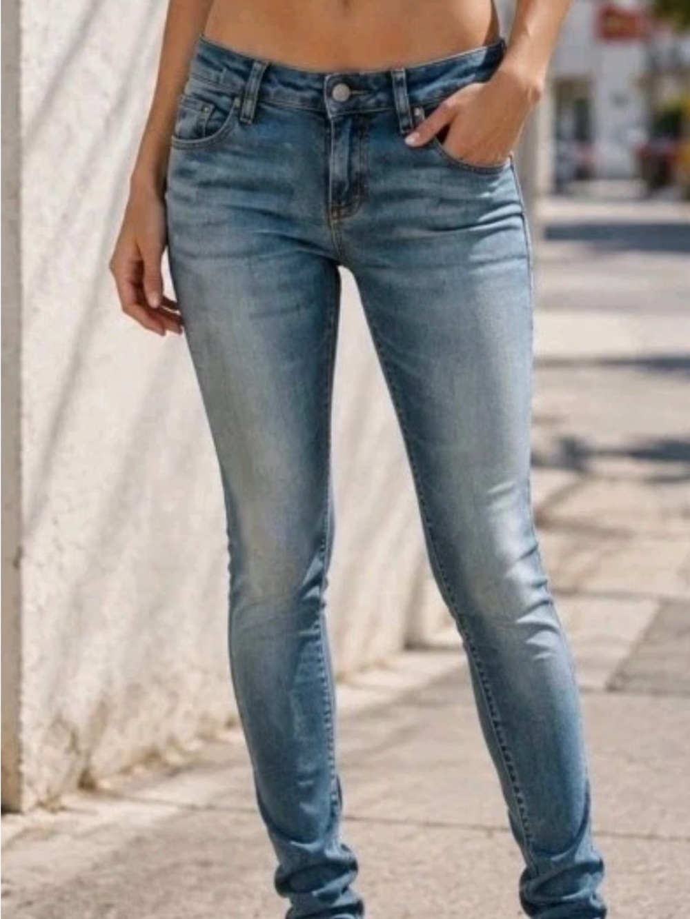 IRO Kim distressed low rise skinny jeans